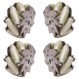 127mmステンレスメカナムホイール(PUローラー)4個セット (14190) [台車・タイヤ]