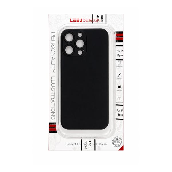 iPhone 13 Pro用 ガラスフィルム付き ソフトケースセット ブラック LEEU DESIG...