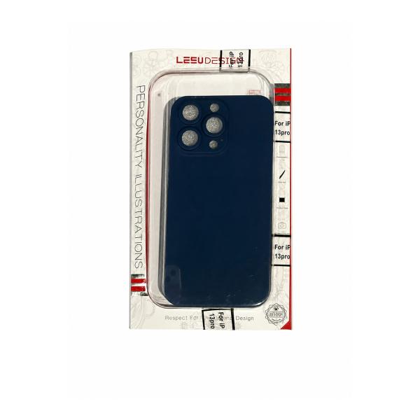 iPhone 13 Pro用 ガラスフィルム付き ソフトケースセット ブルー LEEU DESIGN