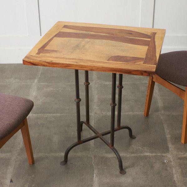 IZ91528F★アジアン ヴィンテージ スタイル カフェテーブル 無垢材 アイアン 鉄脚 ダイニン...