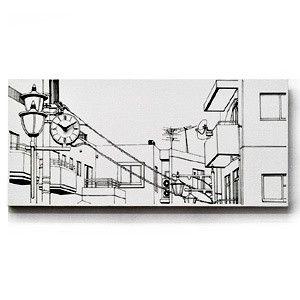 IZ47006S★Canvasworks 駅前の街並み ウォールクロック 風景画 壁掛け時計 nov...