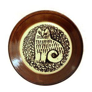 IZ47432S★Lisa Larson リサラーソン 益子の皿 ねこ NINA 食器 猫 ネコ 北...