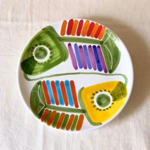 イタリア製 輸入雑貨 シチリア 陶器 絵皿 壁飾り 壁掛け 手描き 魚