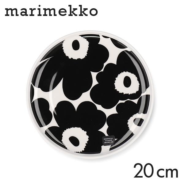 マリメッコ ウニッコ プレート 20cm ホワイト×ブラック Marimekko Unikko pl...