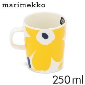 マリメッコ ウニッコ マグカップ 250ml ホワイト×イエロー×ダークブルー Marimekko Unikko マグ マグコップ コップ カップ｜rocco-shop