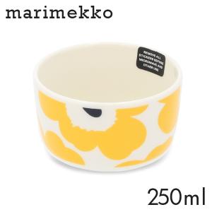 マリメッコ ウニッコ ボウル 250ml ホワイト×イエロー×ダークブルー Marimekko Unikko ボウル皿 深皿 小鉢｜rocco-shop