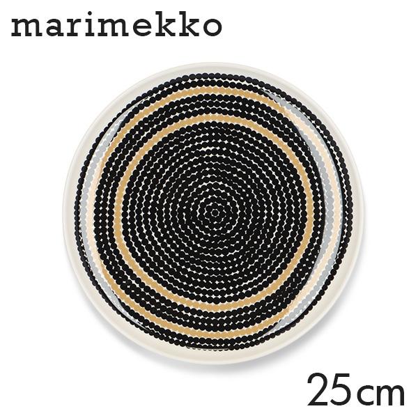マリメッコ シイルトラプータルハ プレート 25cm ホワイト×ベージュ×ブラック Marimekk...