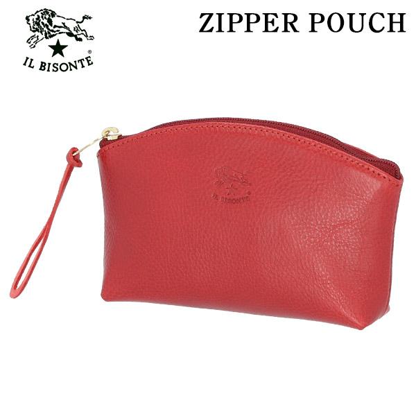 IL BISONTE イルビゾンテ POUCH ファスナーポーチ RED レッド RE157 SCA...