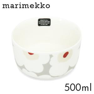 Marimekko マリメッコ Unikko ウニッコ お皿 ボウル 500ml ホワイト×ライトグレー×レッド×イエロー ボウル皿 食器｜rocco-shop
