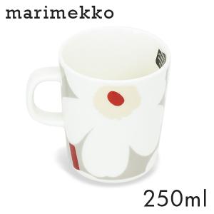 Marimekko マリメッコ Unikko ウニッコ マグ マグカップ 250ml ホワイト×ライトグレー×レッド×イエロー コップ カップ 食器｜rocco-shop