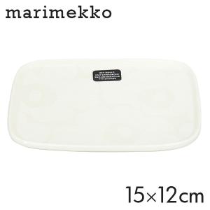 Marimekko マリメッコ Unikko ウニッコ お皿 プレート 15×12cm ホワイト ディッシュ 皿 食器｜rocco-shop
