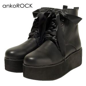 ankoROCK アンコロック 厚底ブーツ メンズ ブーツ レディース シューズ ユニセックス 8ホールブーツ 靴 くつ クツ サテンレース レザー｜rock-the-bell