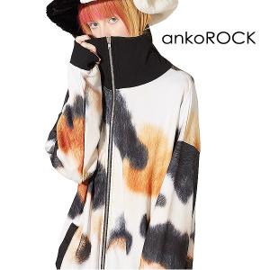 ankoROCK アンコロック ジャージ メンズ ボリュームネック レディース ワンピース ユニセックス プリント トラックジャケット ビッグシルエット 三毛猫｜rock-the-bell