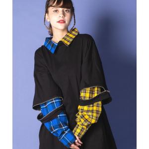 ankoROCK アンコロック レディース シャツ オーバーサイズ メンズ ビッグシルエット レイヤード カットソー ロンT ロングTシャツ