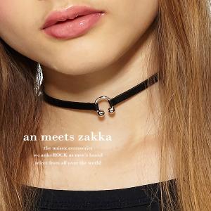 ankoROCK アンコロック チョーカー メンズ レディース ユニセックス グッズ アクセサリー パンキッシュ 革ベルト 細身 ブラック
