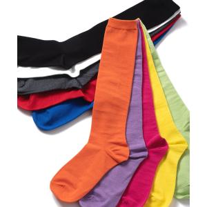 ハイソックス レディース スクールソックス メンズ ソックス 無地 ブラック ホワイト グレー レッド ブルー オレンジ パープル ピンク イエロー
