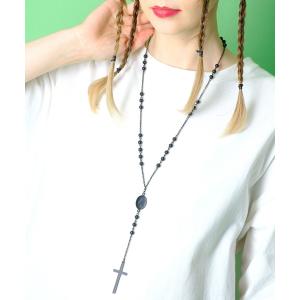 ロザリオ ネックレス メンズ 十字架 ボール チェーン ネックレス レディース クロス