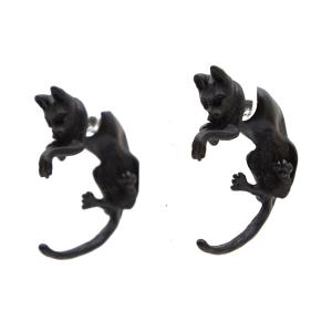 ピアス メンズ レディース 猫 ネコ 黒猫