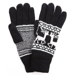 an meets zakka レトロノルディック柄ニット手袋/スマホ対応