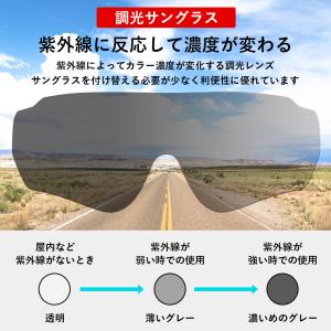 サングラス 偏光 調光 レンズ スポーツ 超軽...の詳細画像2
