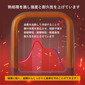 ロック U字ロック 自転車 バイク 鍵 幅広 ...の詳細画像2