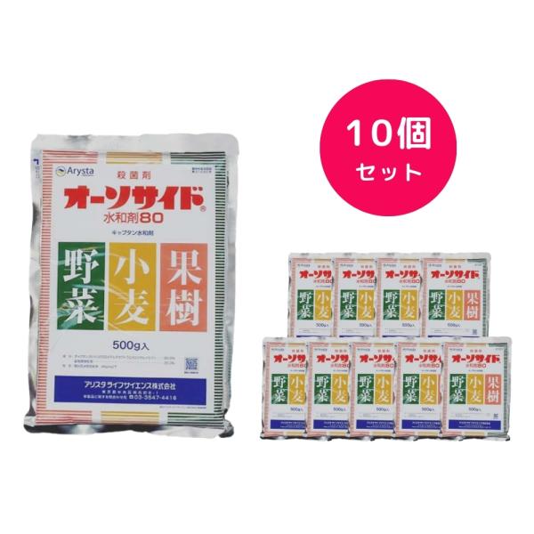 10個セット  オーソサイド水和剤80 500g  炭そ病 べと病 すす班病 灰星病