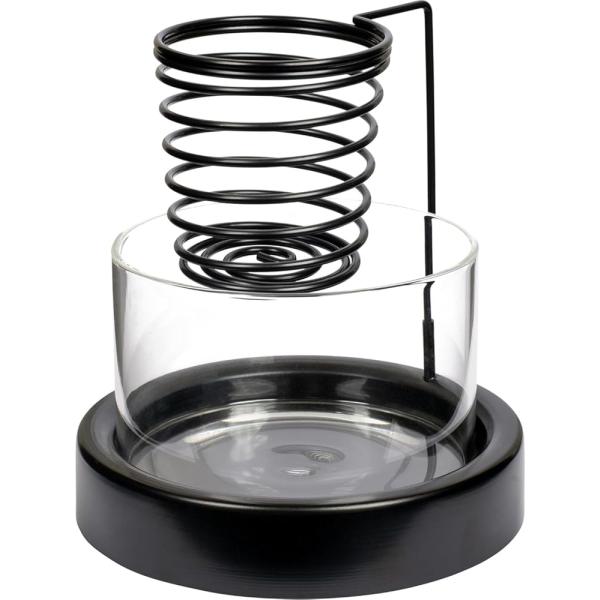 パロサント ホルダー ブラック ホワイトセージ お香立て ガラス受け皿 コイル型 高さ約11cm D...