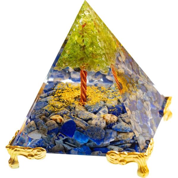 オルゴナイト ピラミッド 置物 ツリータイプ 天然石 オルゴンピラミッド パワーストーン ラピスラズ...