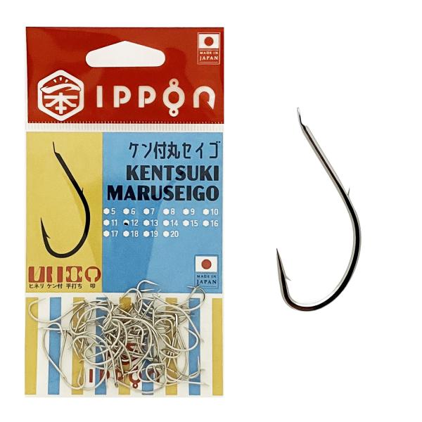 /メール便可/ IPPON (一本) ケン付丸セイゴ ニッケルコート 12号/50本入〜17号/40...