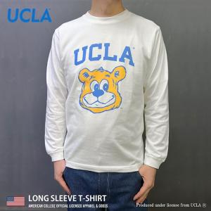 UCLA Tシャツ くま 長袖 ロンTee クルーネック カットソー カレッジロゴ ユーシーエルエー ベアー プリント オフィシャル 公式 ライセンス (07-ucag086)｜rockingchair2822