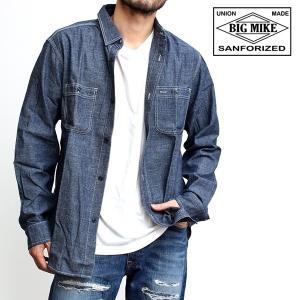 ビッグマイク BIG MIKE メンズ ブランド シャンブレーシャツ ワークシャツ 長袖シャツ 無地シャツ 薄手 おしゃれ カジュアル アメカジ (35-102015300)｜rockingchair2822