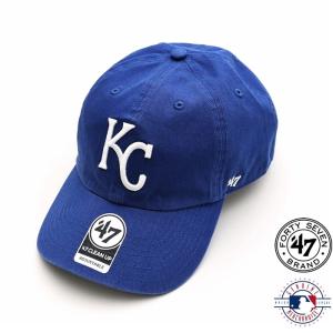 '47 CLEAN UP Kansas City Royals カンザスシティ ロイヤルズ 帽子 ベースボールキャップ MLB 公式 ブランド ローキャップ ブルー ウォッシュ加工 (94-rgw11gws)｜rockingchair2822