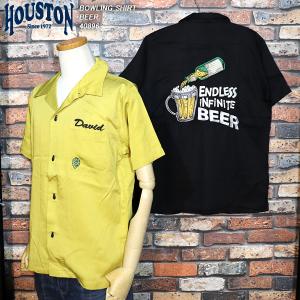 HOUSTON/ヒューストン BOWLING SHIRT BEER 2022ビール柄ボーリングシャツ　40896｜CREAMSODA SHOP Garage PARADISE