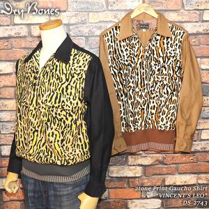DRY BONES ドライボーンズ 2tone Print Gaucho Shirt 2トーンプリント ガウチョシャツ (プルオーバーシャツ) VINCENT'S LEO ヴィンセンツレオ DS-2743