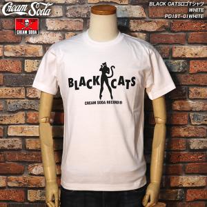 CREAM SODA クリームソーダ　 BLACK CATSロゴTシャツ　 WHITE　  PD19T-01WHITE