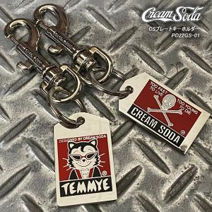 CREAM SODA クリームソーダ  CSプレートキーホルダー  PD22GS-01  角ドクロ＆TEMMYE｜CREAMSODA SHOP Garage PARADISE