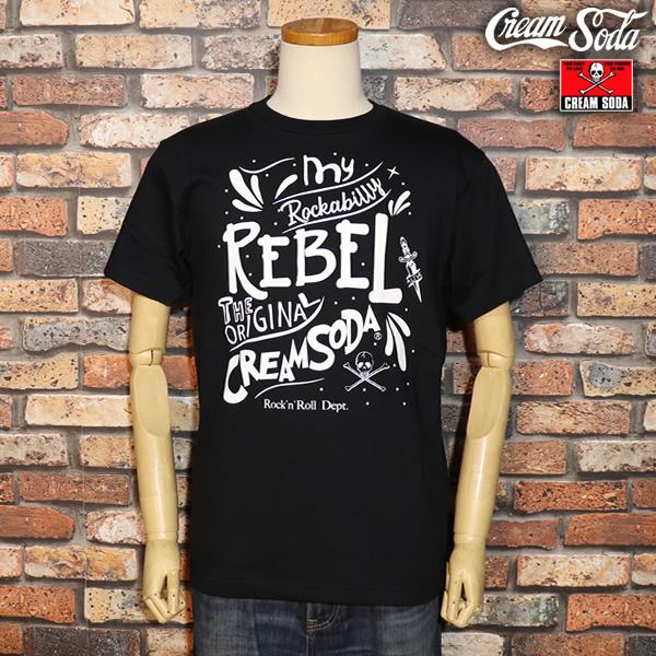 CREAM SODA クリームソーダ  CS ロカビリーレベル Tシャツ ◆BLACK◆　 PD23...
