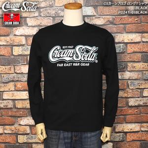 CREAM SODA クリームソーダ  CSカーシブロゴ ロングＴシャツ  BLACK  PD24T-01BLACK｜CREAMSODA SHOP Garage PARADISE