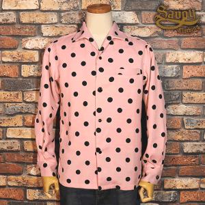 SAVOY CLOTHING サヴォイクロージング Pin-Kuro Polka Dot Italian Shirts ピンクロ・ポルカドット イタリアンカラーシャツ SVY-SH317｜rocknroll