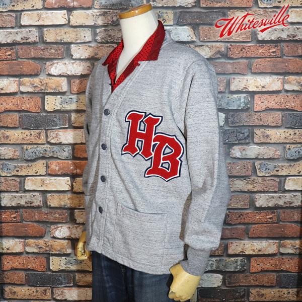 WHITSVILLE ホワイツビル SWEAT BUTTON FRONT CARDIGAN W/PA...