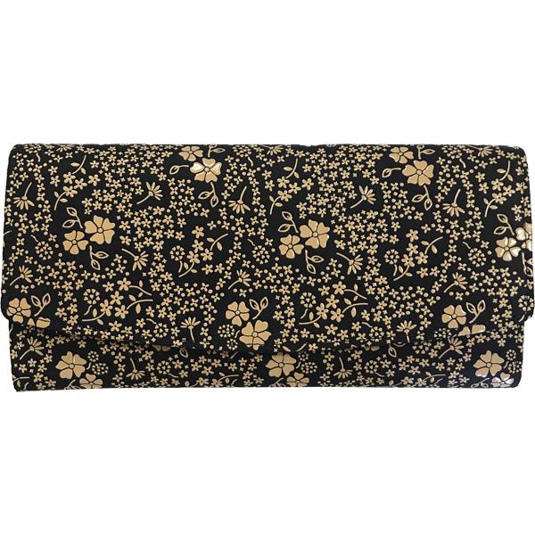 印伝長財布 印傳屋上原勇七 INDEN-YA No.2314束入れ 166アメリカンブルー 紺地白漆