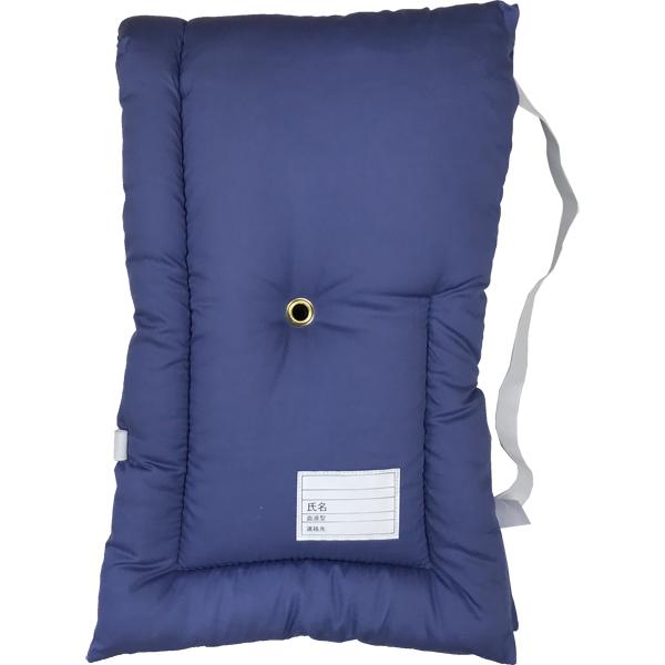 日本製防災クッション [ブルー無地] 約32cm×50cm Lサイズ 小学生から大人向け 防災頭巾 ...