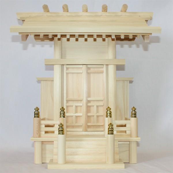 国産東濃檜製神棚 大神明唐戸 日本製神棚 一社神棚　白木 無塗装 桧 ひのき