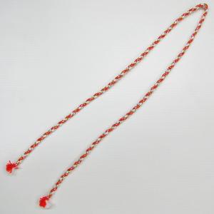 お祭用品 鉢巻 朱/白 ラメ入り