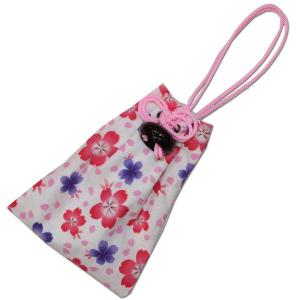 お祭用品 巾着腰下げ 桜 199白