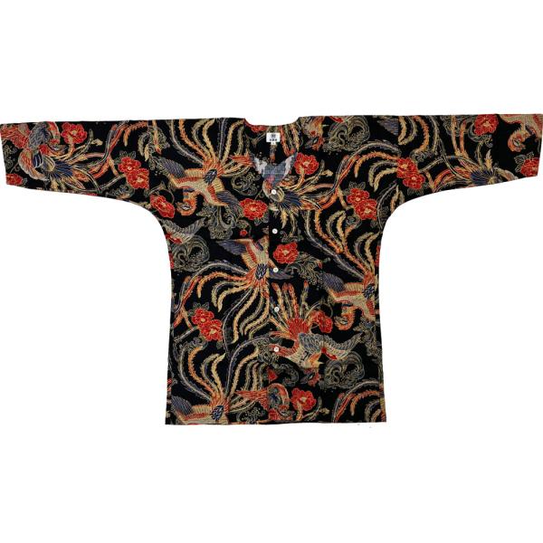 お祭用品/肉襦袢 まるわ日本橋 鯉口シャツ 鸞鳳 [R2602-10濡羽] ブラック 黒 3L（大人...