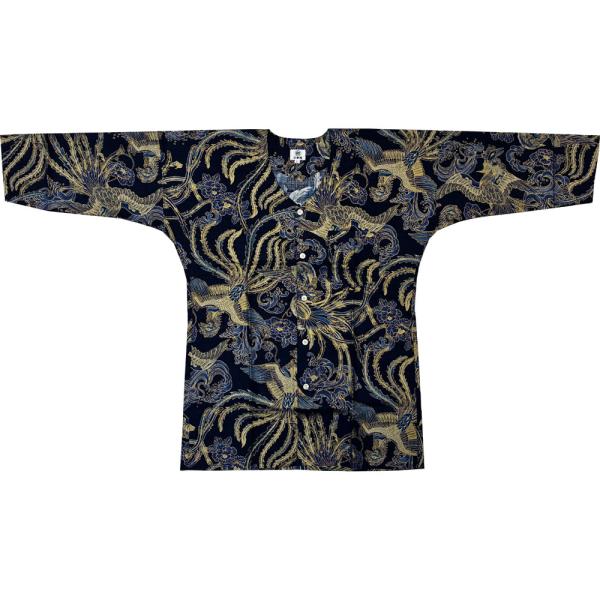 お祭用品/肉襦袢 まるわ日本橋 鯉口シャツ 鸞鳳 [R2602-21深縹] ネイビー L（大人用）