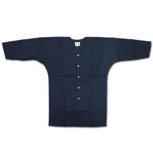 お祭用品/肉襦袢 鯉口シャツ ムラ糸 藍調無地(紺色) 小〜大