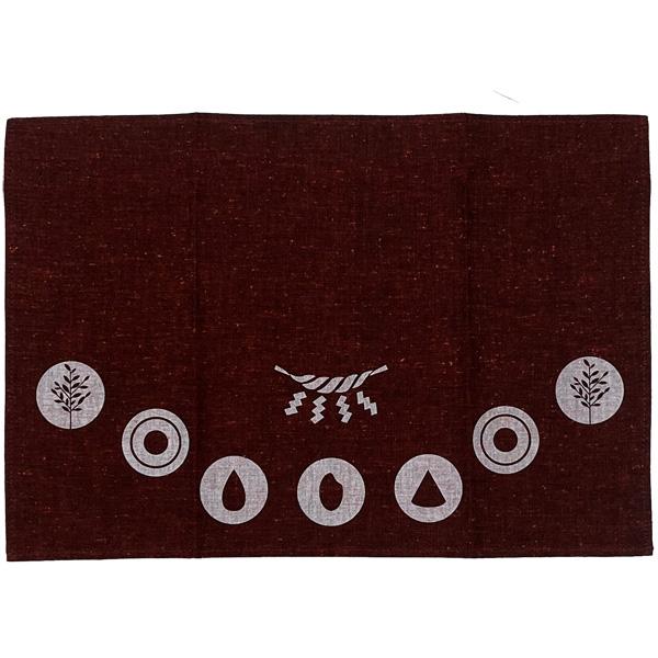 お祀りマット 遠州綿紬 無地紬 緋　W36cm×H25cm 綿100% ぬくもり工房 日本製