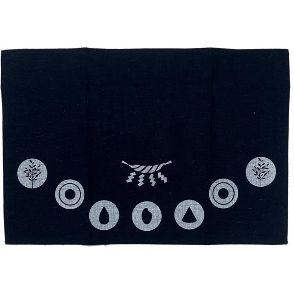 お祀りマット 遠州綿紬 無地紬 紺　W36cm×H25cm 綿100% ぬくもり工房 日本製